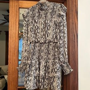 Endless Rose Snakeskin Print Smocked Dress